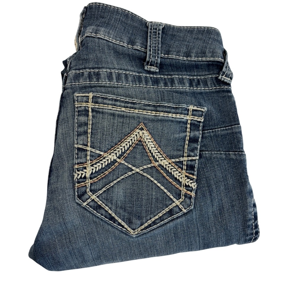 Ariat REAL Denim Blue Jeans Women XS 26x32 Straight Leg Low Rise Western Style
